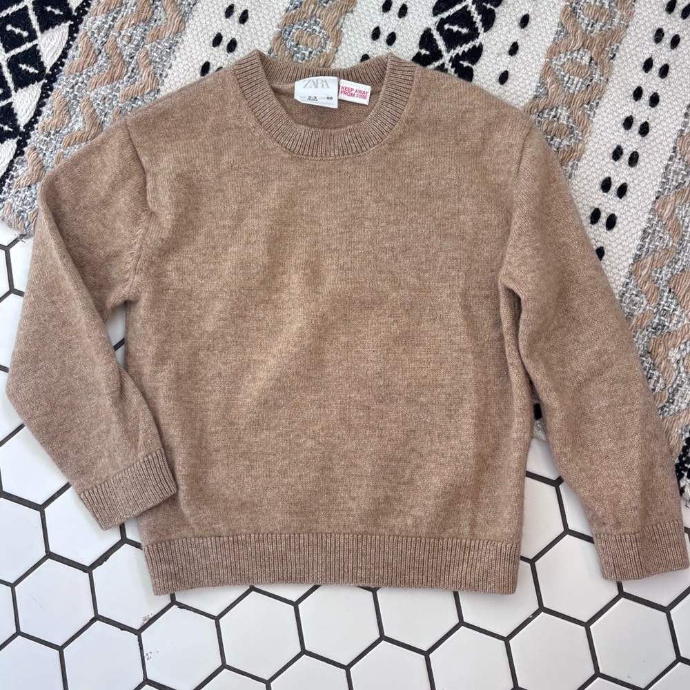 Zara 100% CASHMERE KNIT SWEATER
TAUPE BROWN CAMEL sz 2-3 years